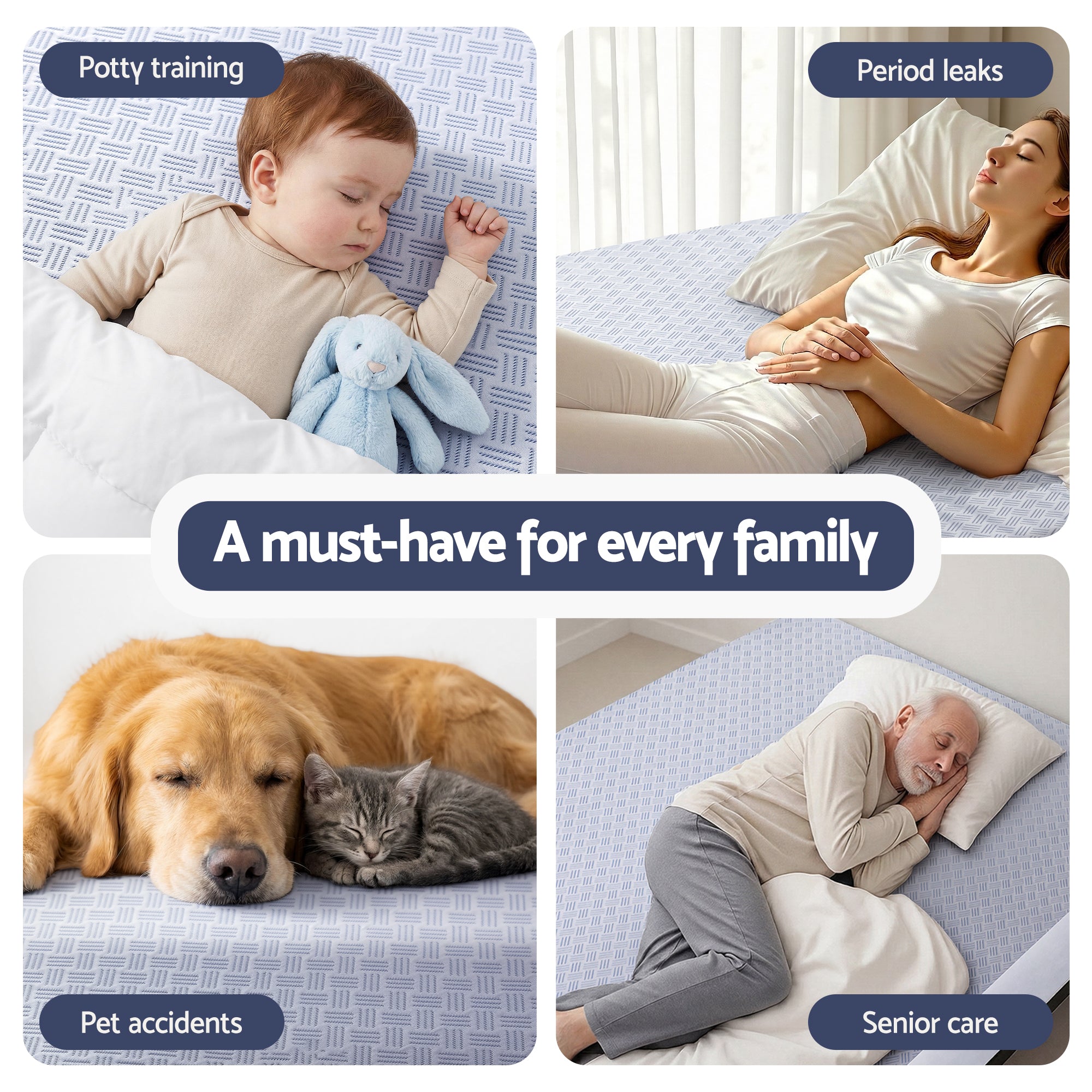 Giselle Cooling Mattress Protector Waterproof Deep Pocket Fitted Cover King