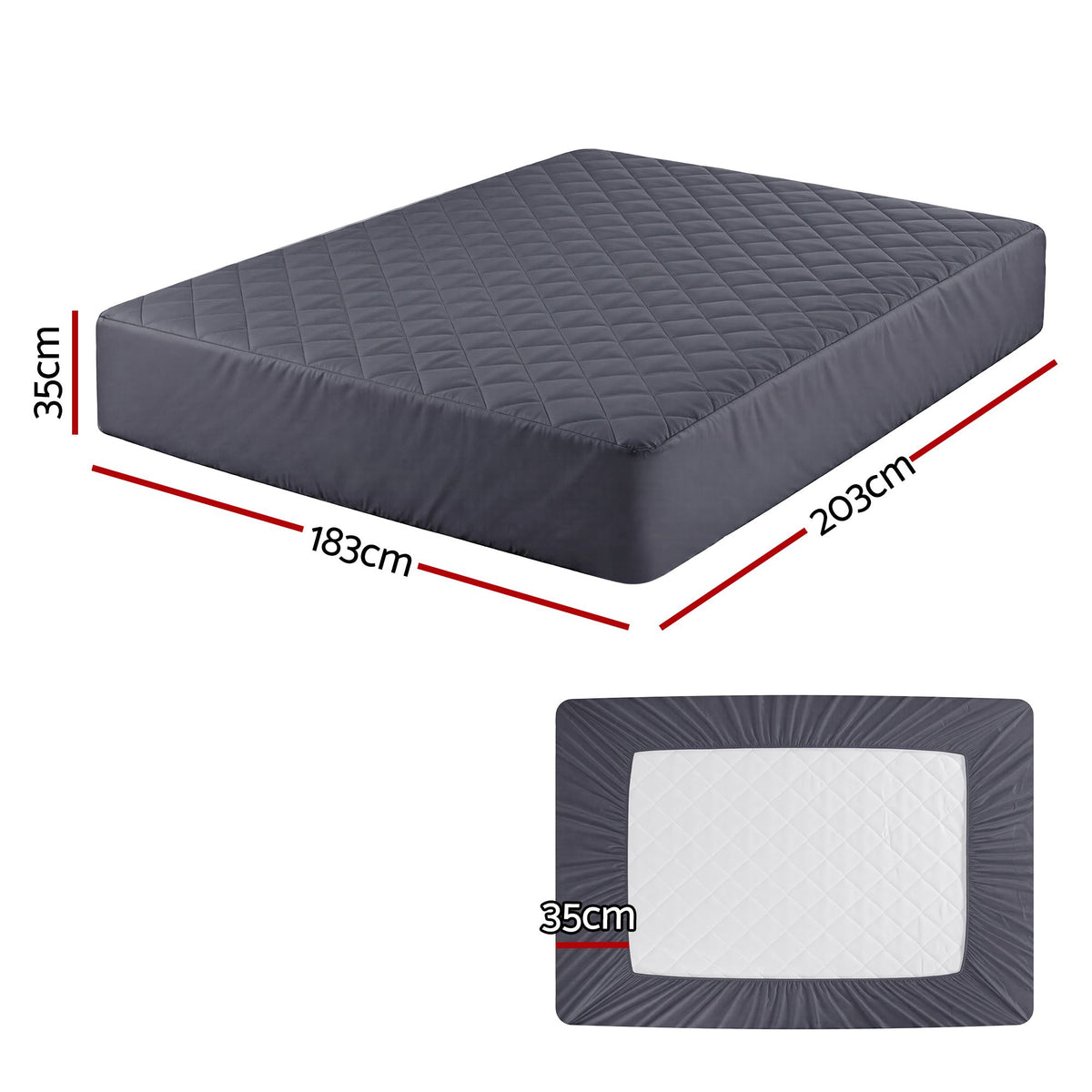 Giselle Water-Resistant Mattress Protector Microfiber King 360° Fit