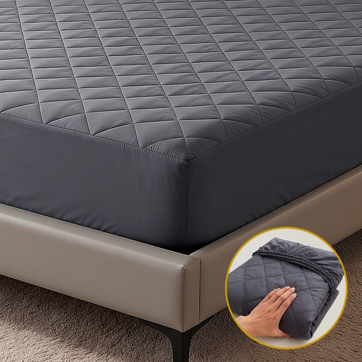 Giselle Water-Resistant Mattress Protector Microfiber King 360° Fit