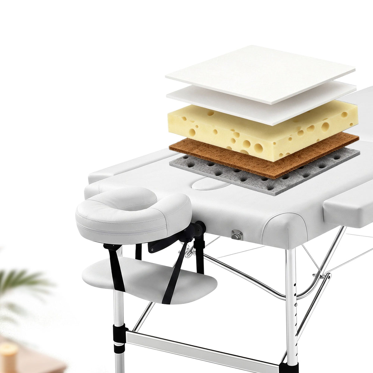 Zenses Aluminium Massage Table 75cm 2 Fold Beauty Bed White