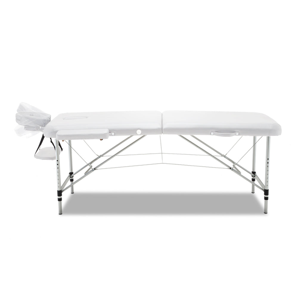 Zenses 75cm Portable Aluminium Massage Table 2 Fold White