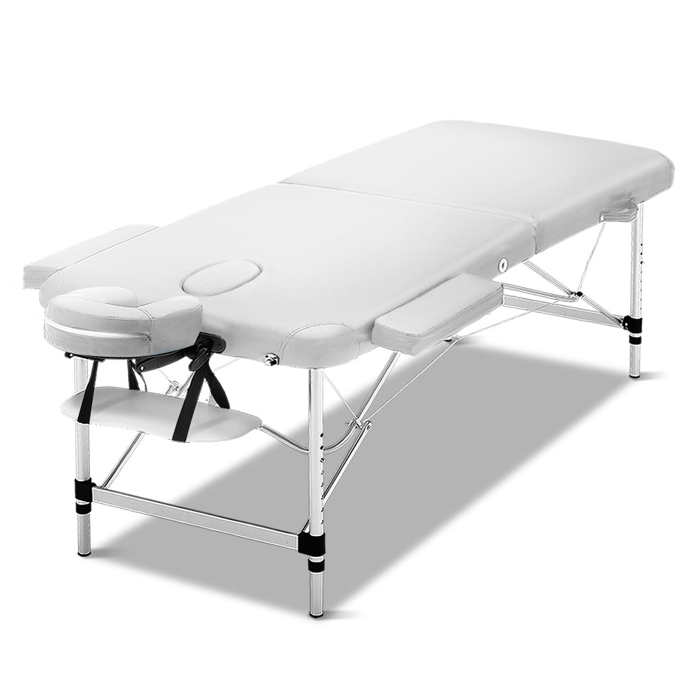 Zenses 75cm Portable Aluminium Massage Table 2 Fold White