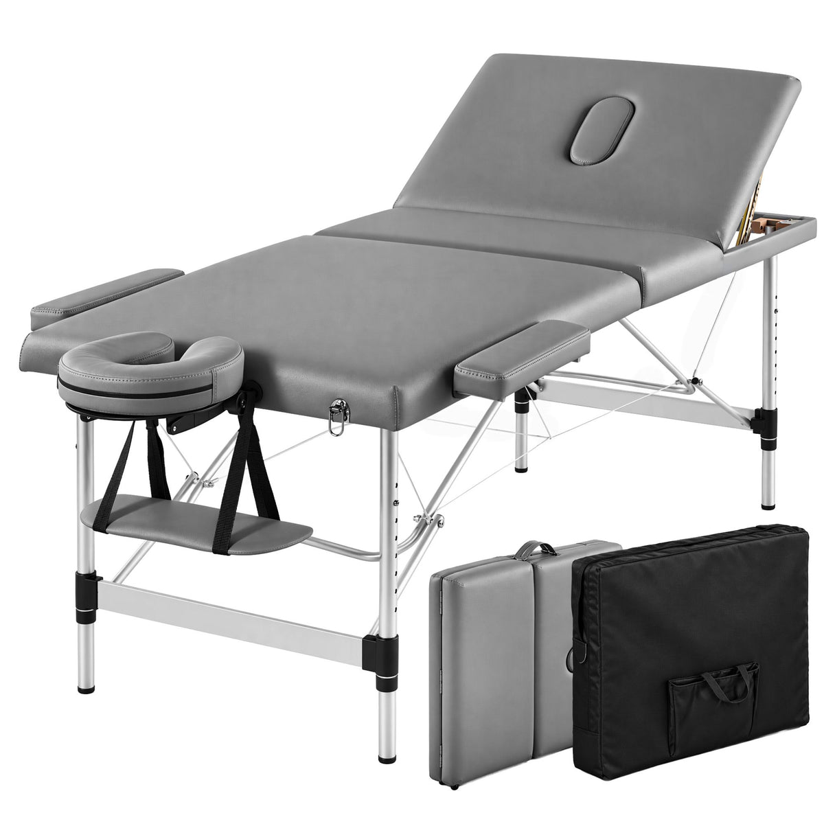 Zenses 3-Fold Portable Massage Table 75cm Grey