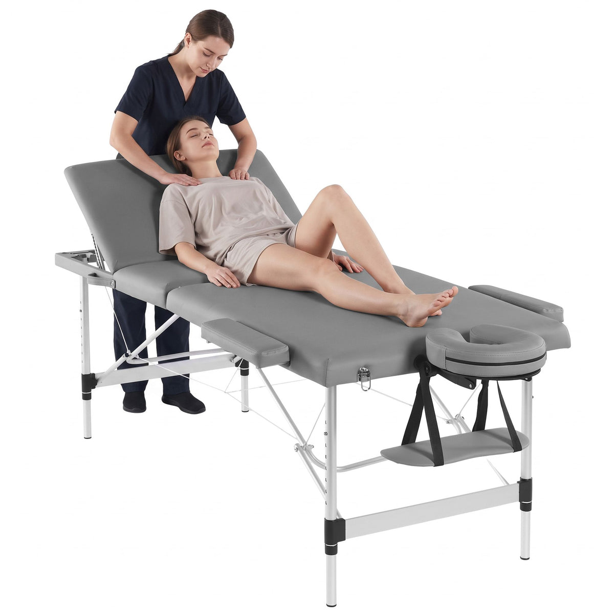 Zenses 3-Fold Portable Massage Table 75cm Grey