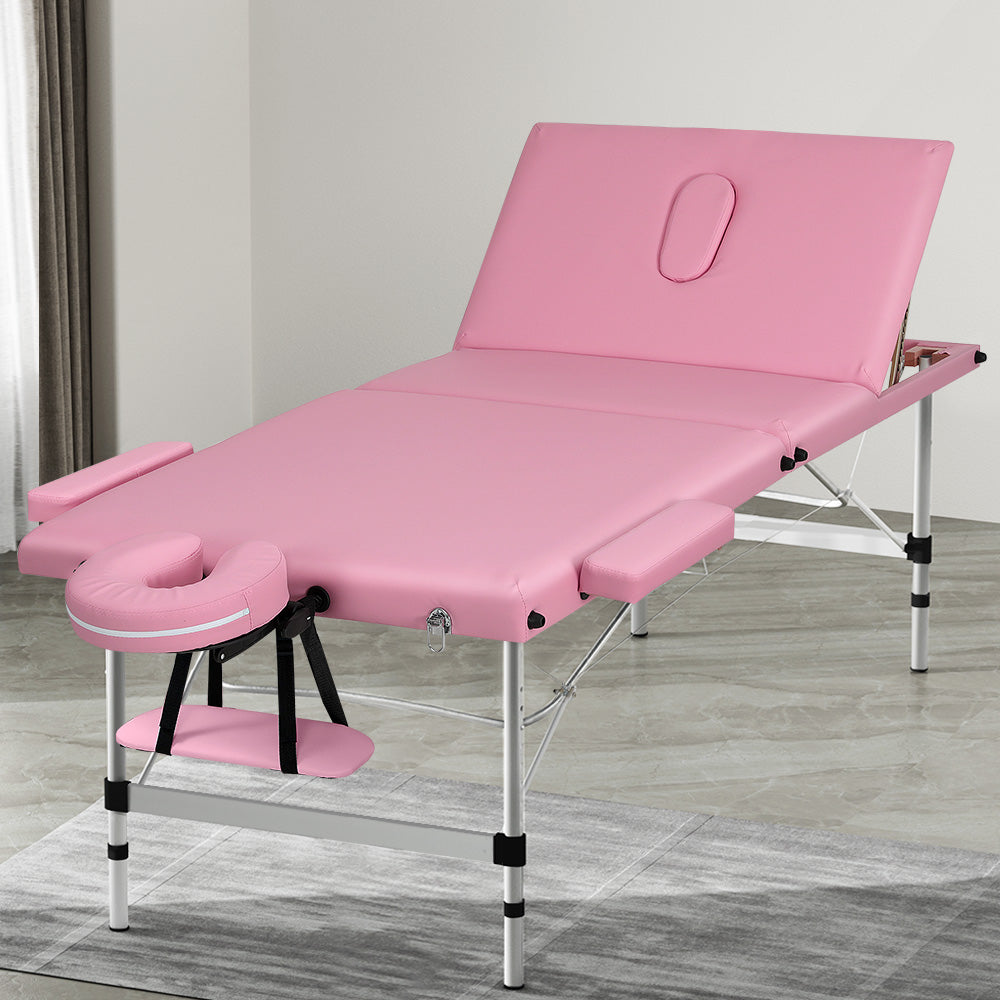 Zenses 85cm Portable Aluminium Massage Table Pink