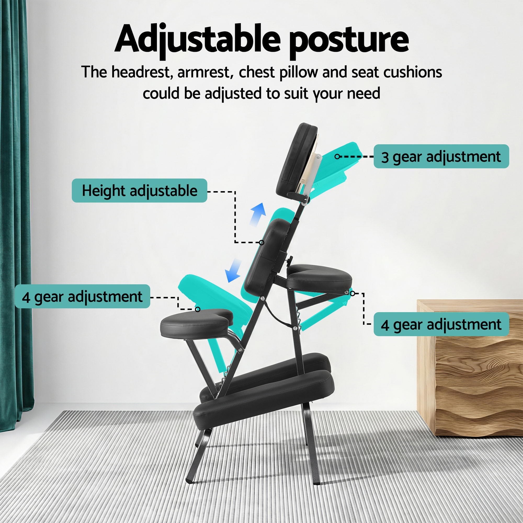 Zenses Portable Massage Chair Lightweight Folding Tattoo Lash Beauty Bed