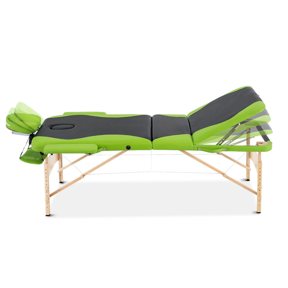 Zenses 70cm Portable Wooden Massage Table Green
