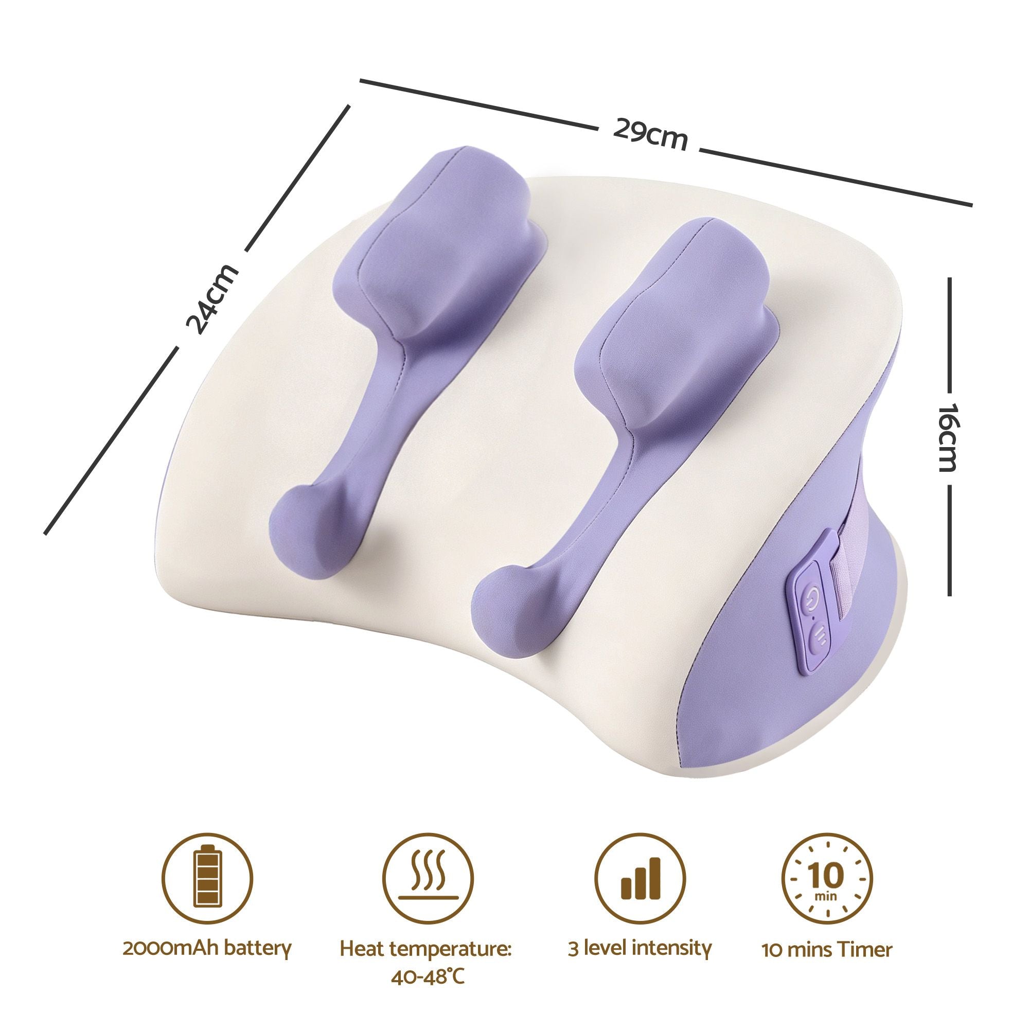 Livemor Neck & Shoulder Massage Pillow with Heat, Cordless 4D Kneading Massager for Home & Office