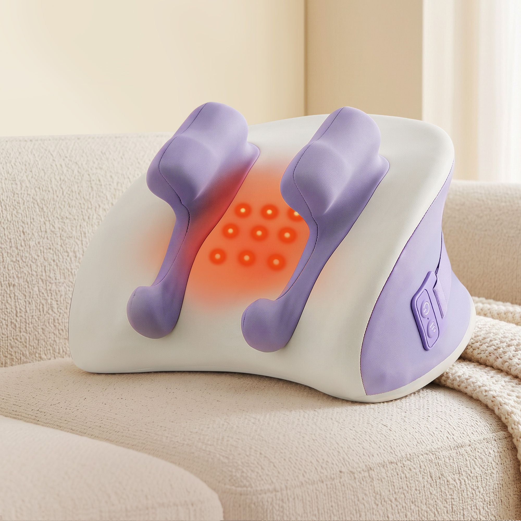 Livemor Neck & Shoulder Massage Pillow with Heat, Cordless 4D Kneading Massager for Home & Office