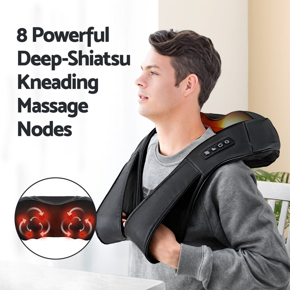 Livemor Neck Massager Heated 8 Nodes Black