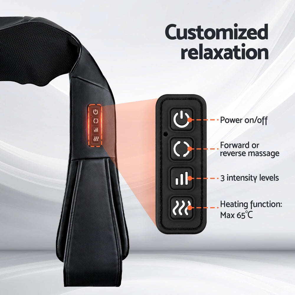 Livemor Neck Massager Heated 8 Nodes Black