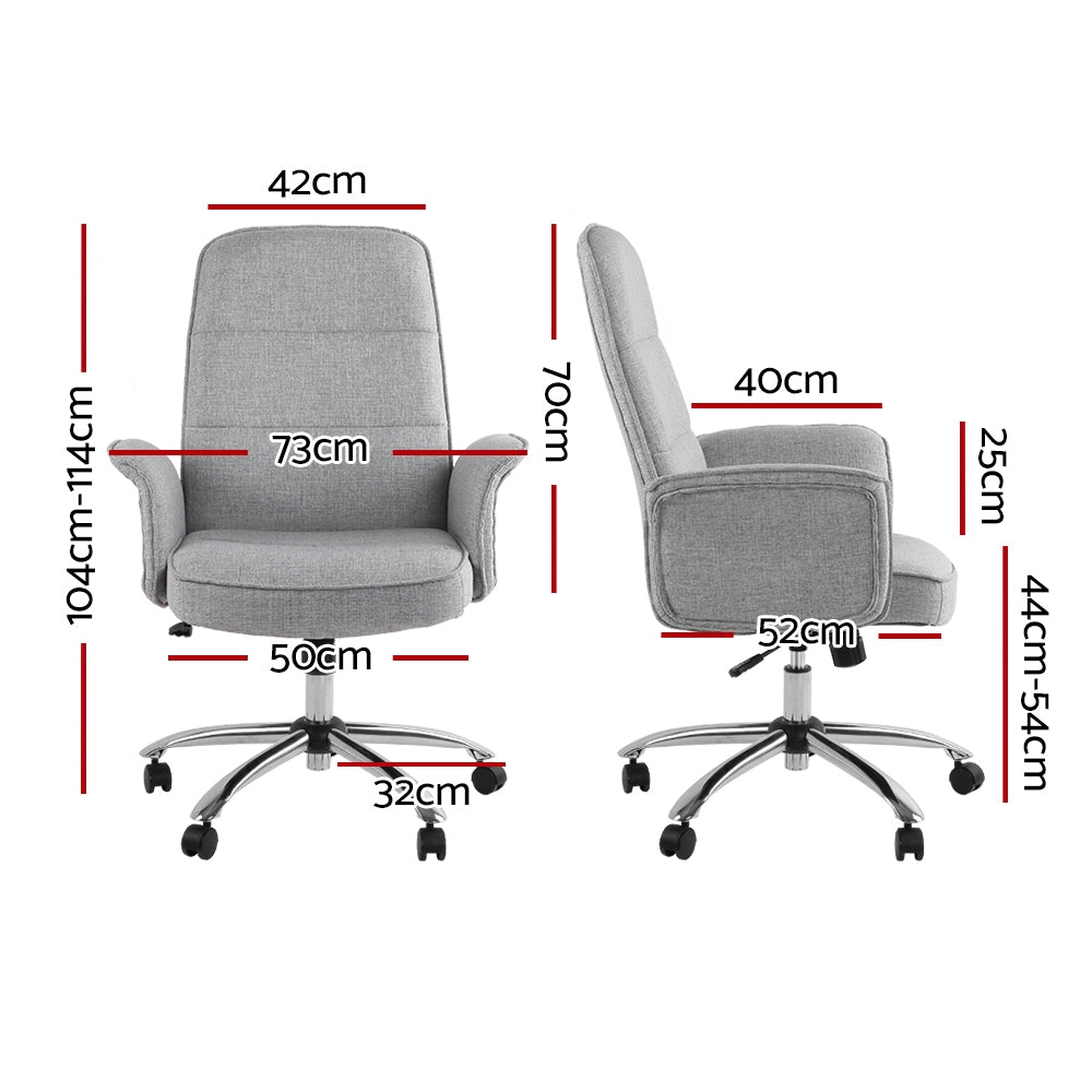 Trump Grey Fabric Office Chair High Back Swivel