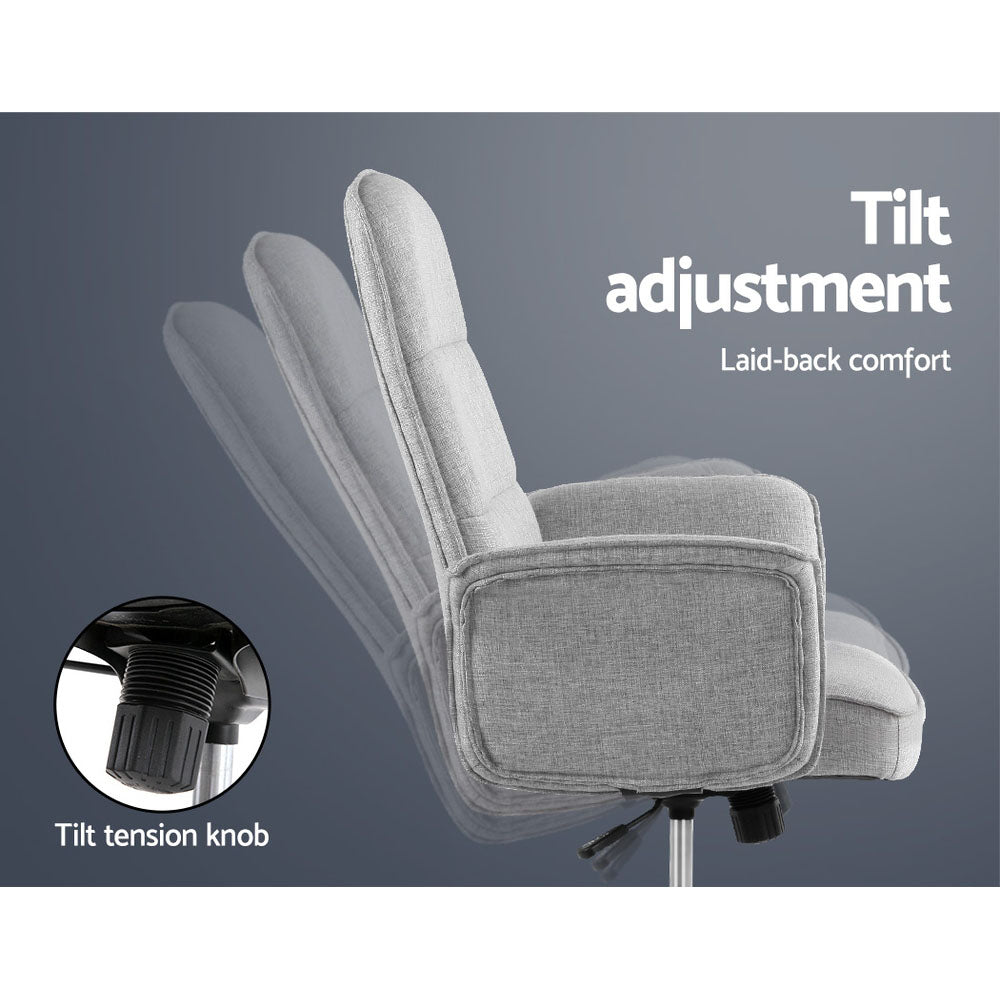 Trump Grey Fabric Office Chair High Back Swivel