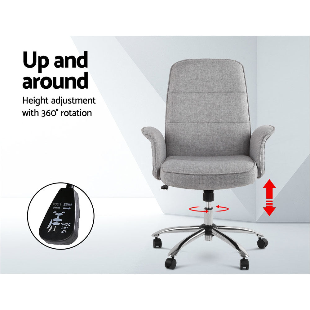 Trump Grey Fabric Office Chair High Back Swivel