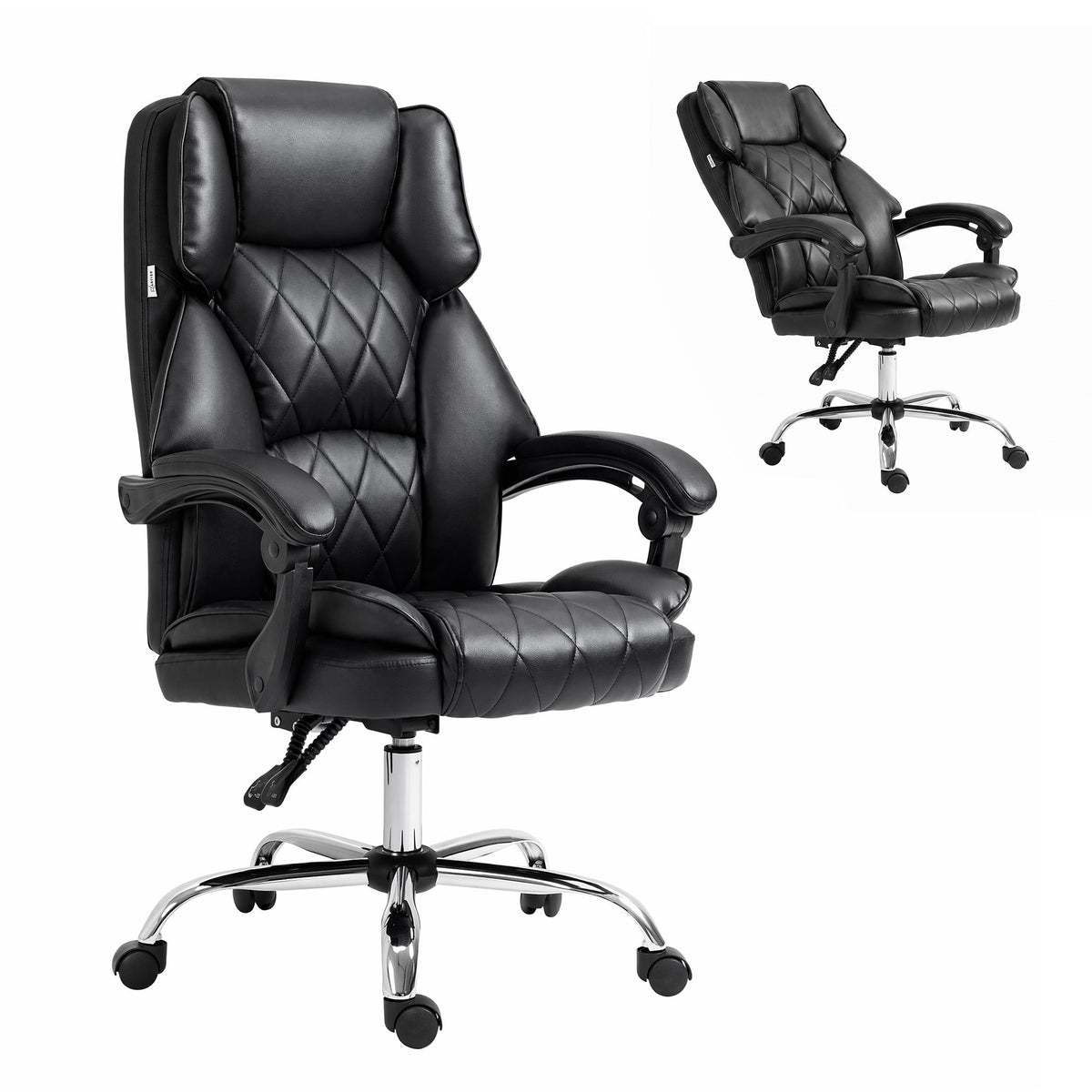 Camelon Executive Office Chair Leather Recliner Black