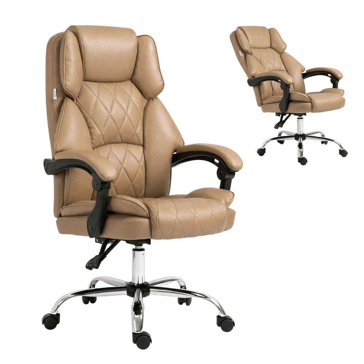 Camelon Executive Office Chair Leather Recliner Espresso
