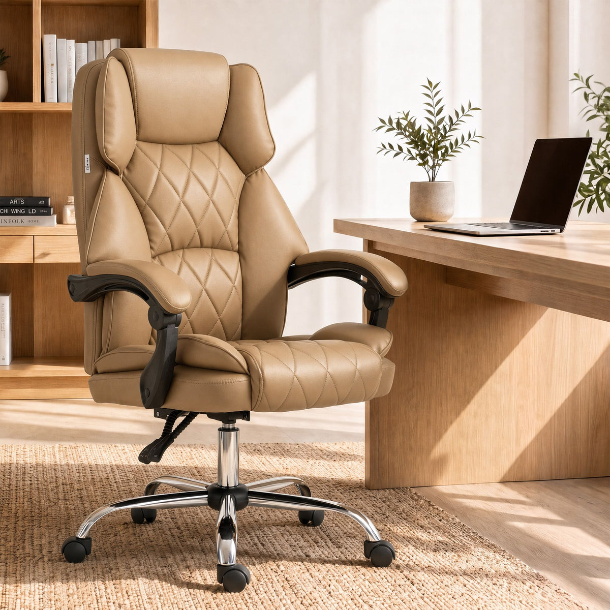 Camelon Executive Office Chair Leather Recliner Espresso