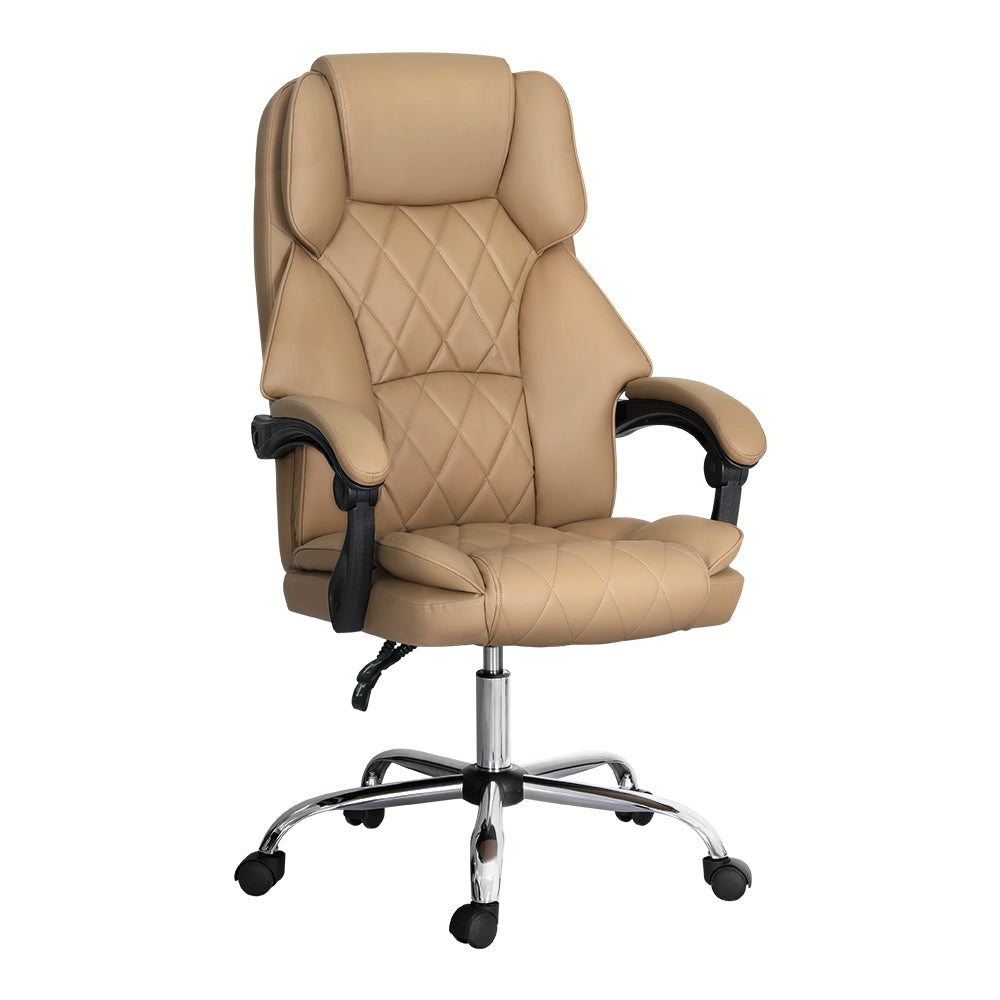 Camelon Executive Office Chair Leather Recliner Espresso