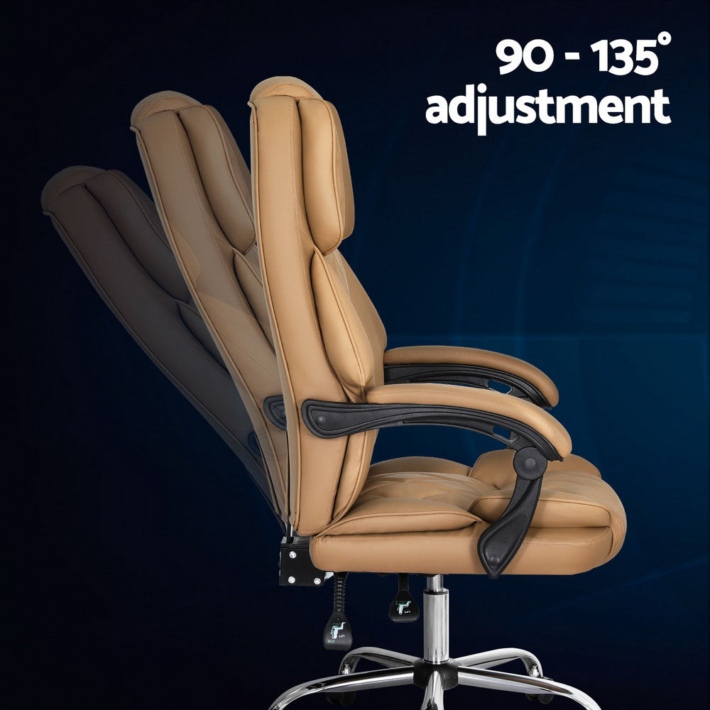 Camelon Executive Office Chair Leather Recliner Espresso