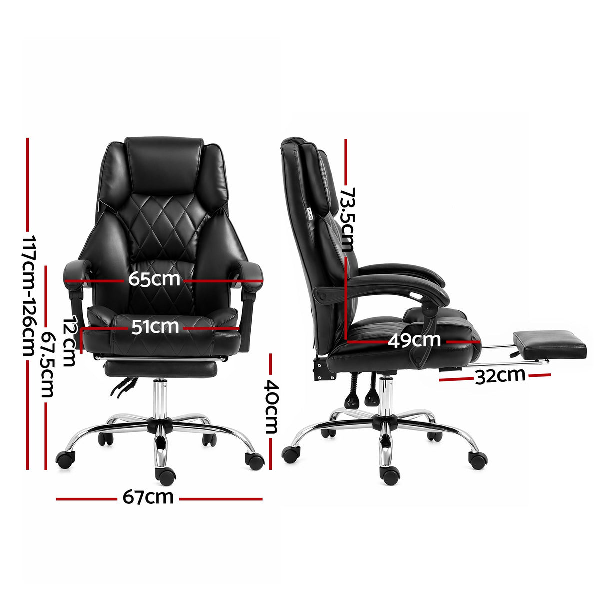Flexi Executive Office Chair with Footrest Black