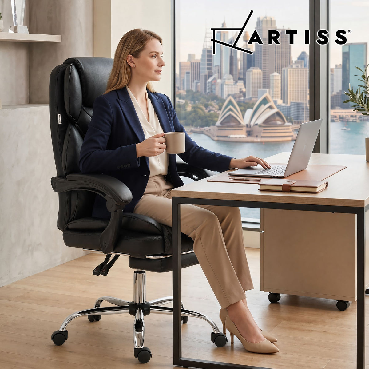 Flexi Executive Office Chair with Footrest Black