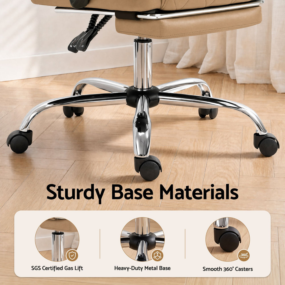 Flexi Executive Office Chair Leather Footrest Espresso