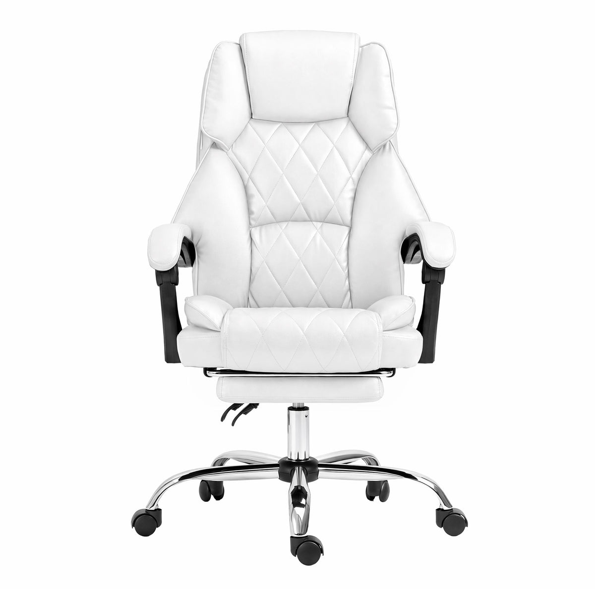 Flexi Executive Office Chair Leather Footrest White