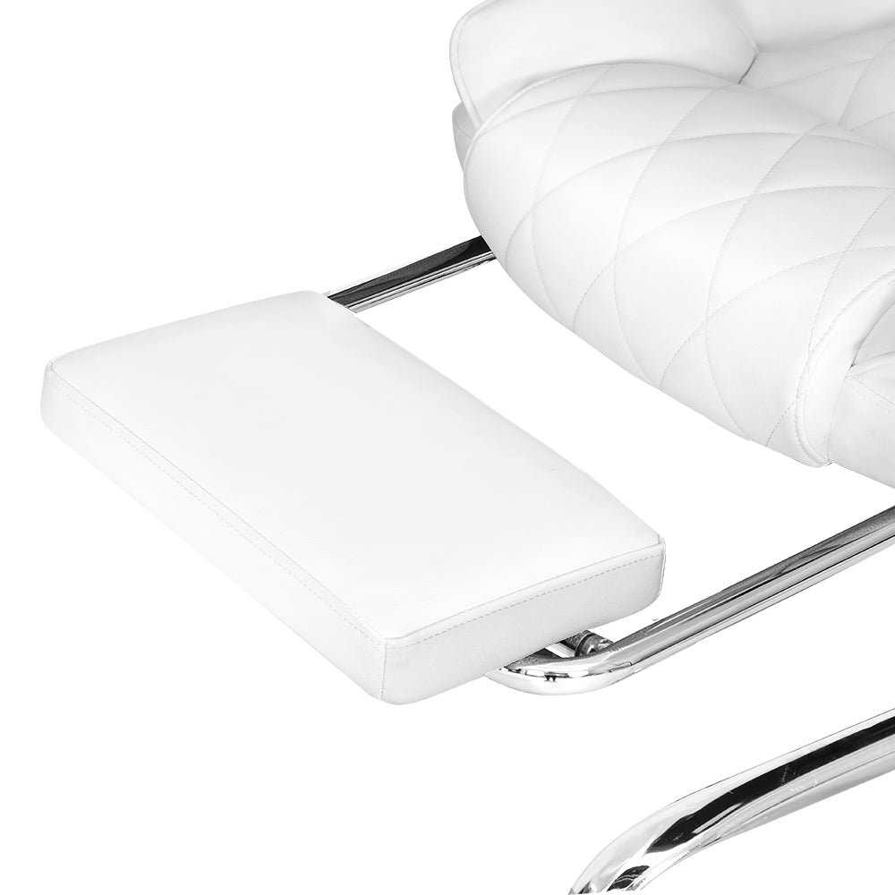 Flexi Executive Office Chair Leather Footrest White