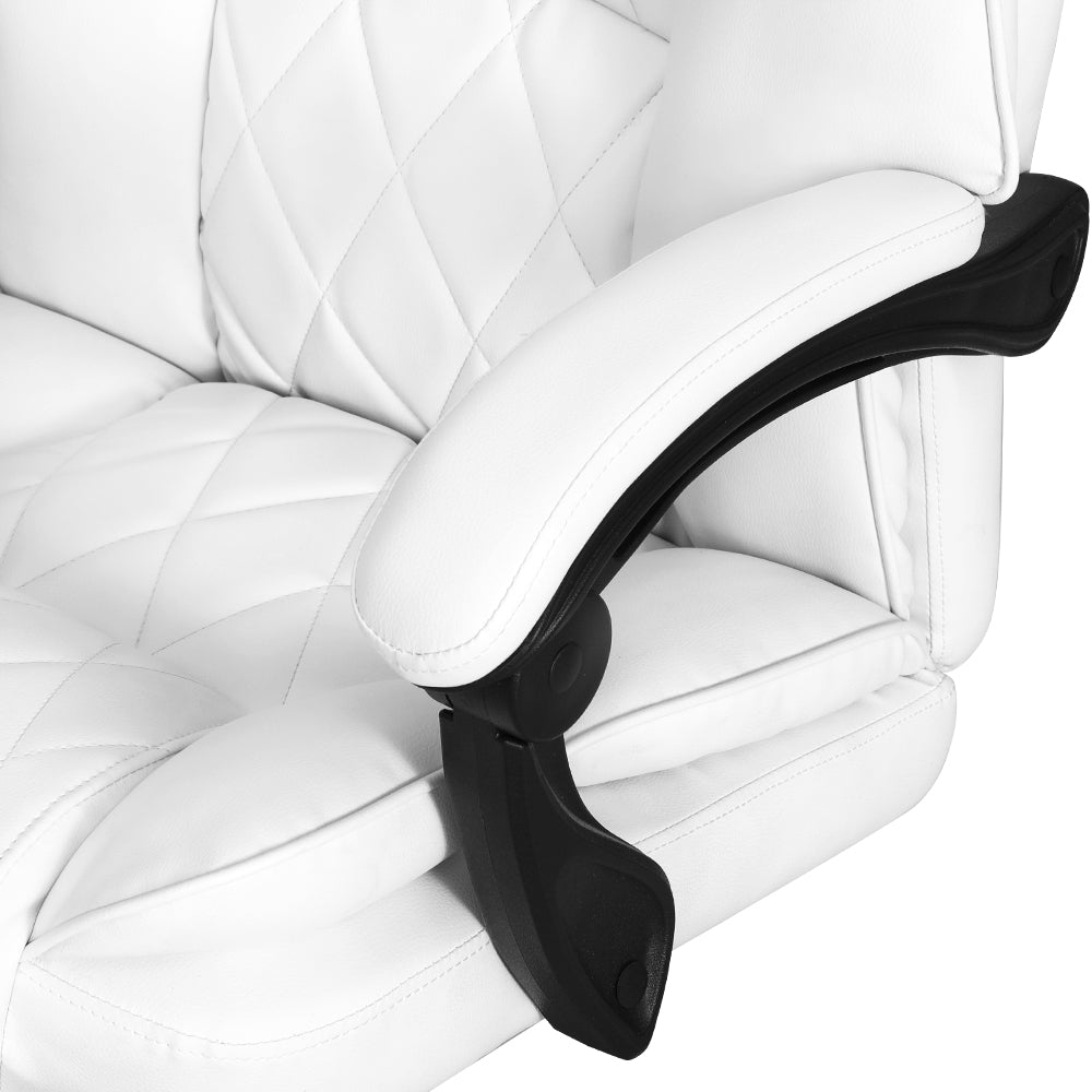 Flexi Executive Office Chair Leather Footrest White