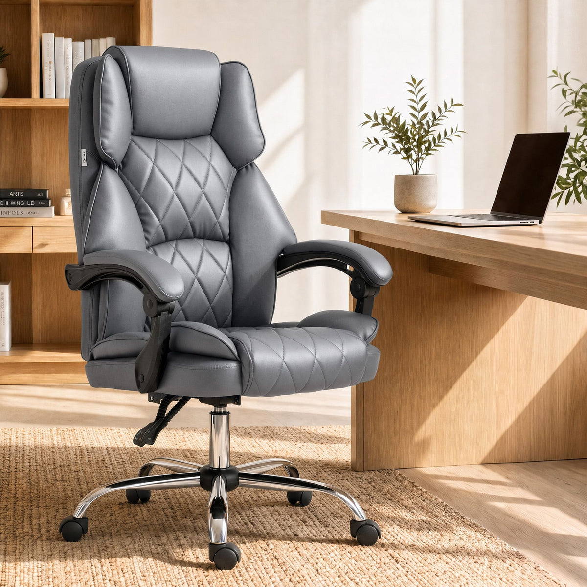 Camelon Executive Office Chair with Recliner, Grey