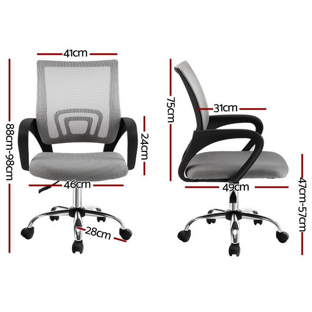 Cody Mid Back Mesh Office Chair with Chrome Base Grey