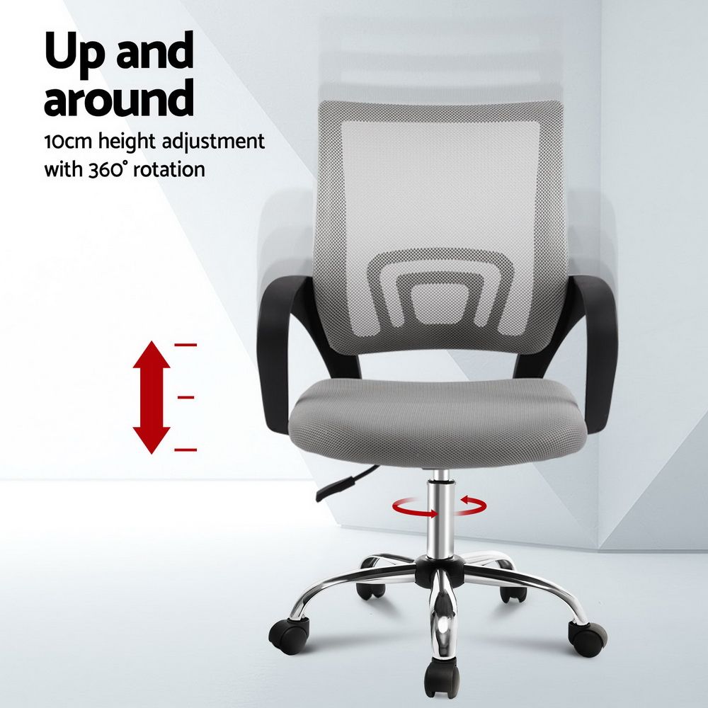Cody Mid Back Mesh Office Chair with Chrome Base Grey