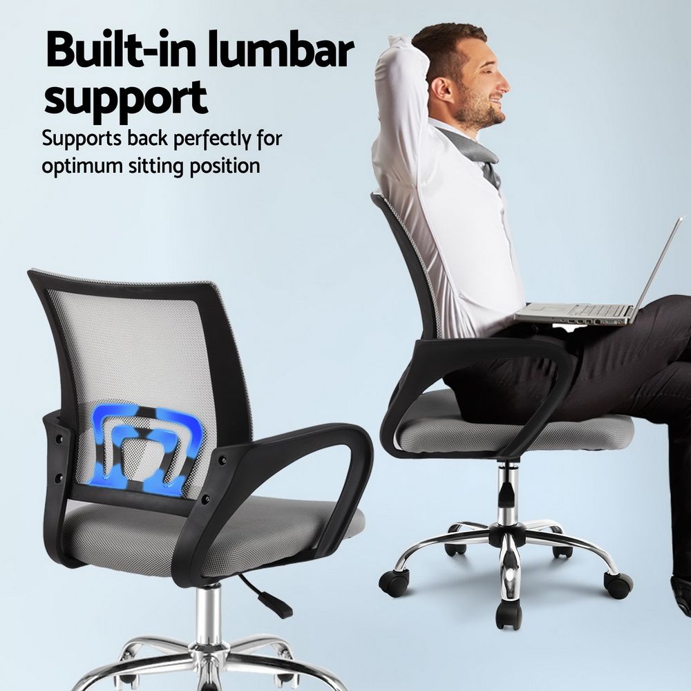 Cody Mid Back Mesh Office Chair with Chrome Base Grey