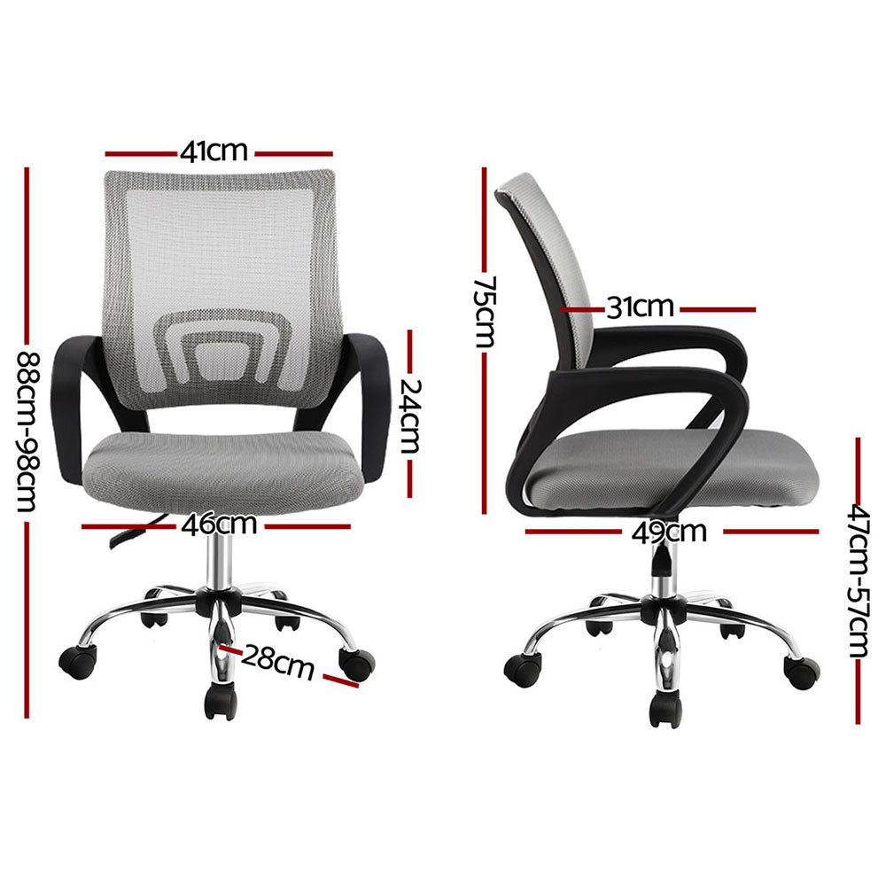 Cody 2x Mid-Back Mesh Office Chairs Grey