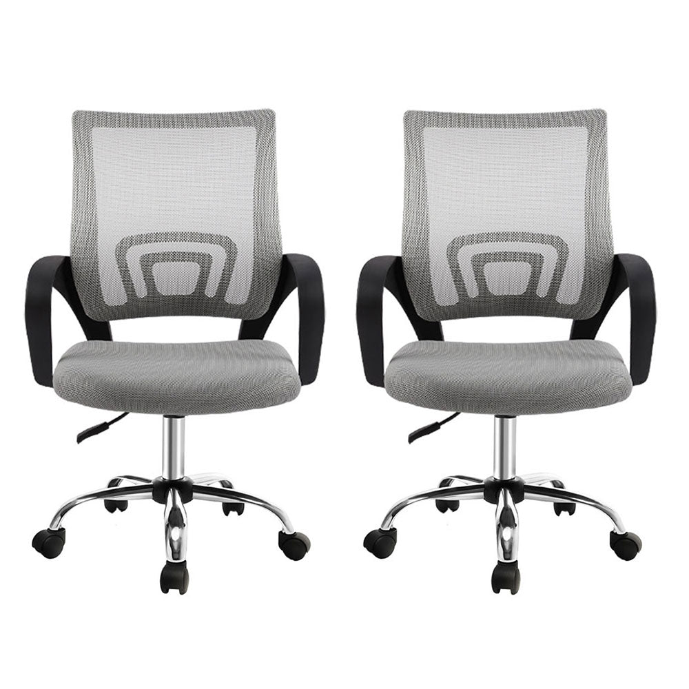 Cody 2x Mid-Back Mesh Office Chairs Grey