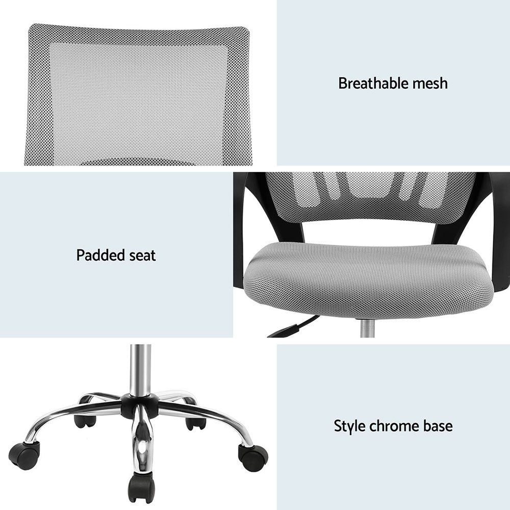 Cody 2x Mid-Back Mesh Office Chairs Grey