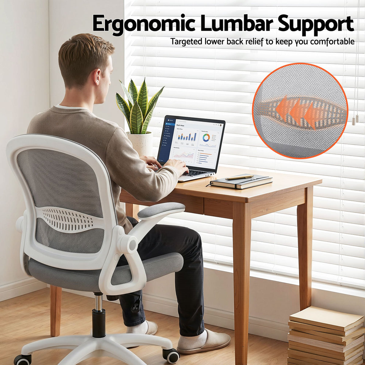 Galene Mid Back Mesh Office Chair with Gas Lift Grey