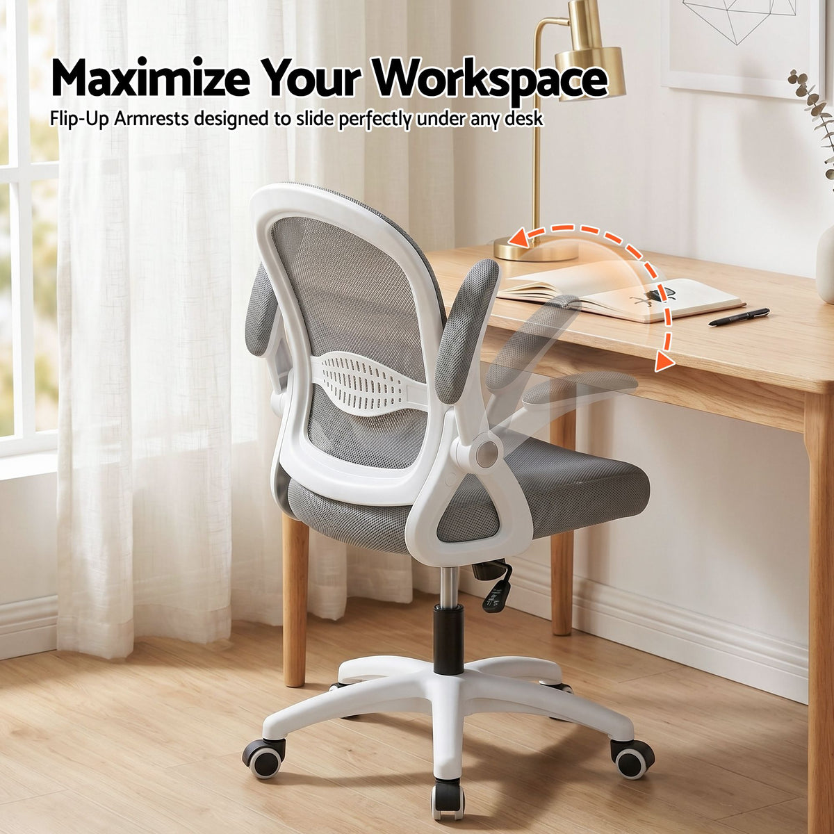Galene Mid Back Mesh Office Chair with Gas Lift Grey