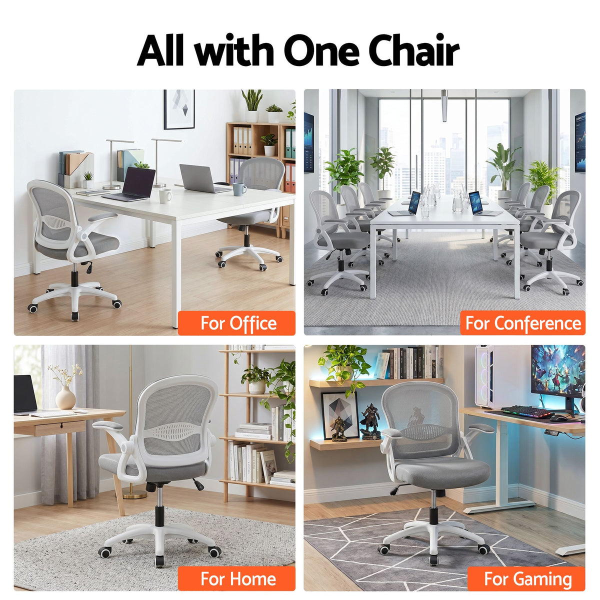 Galene Mid Back Mesh Office Chair with Gas Lift Grey