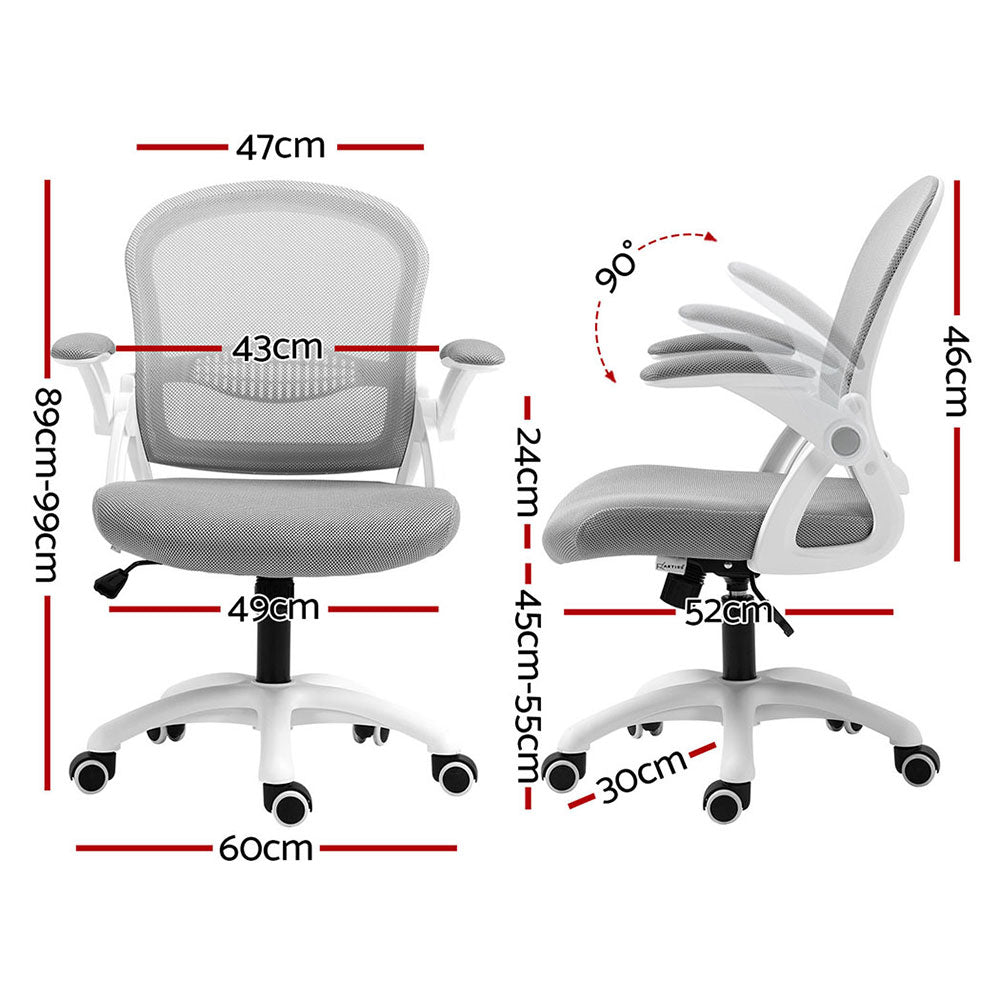 Galene 2x Mid-Back Mesh Office Chairs Grey
