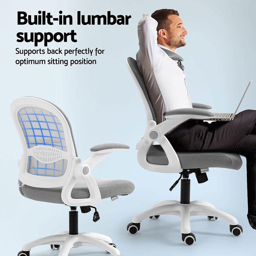 Galene 2x Mid-Back Mesh Office Chairs Grey