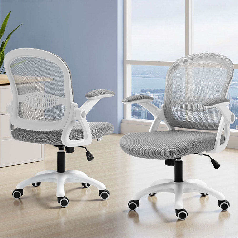 Galene 2x Mid-Back Mesh Office Chairs Grey