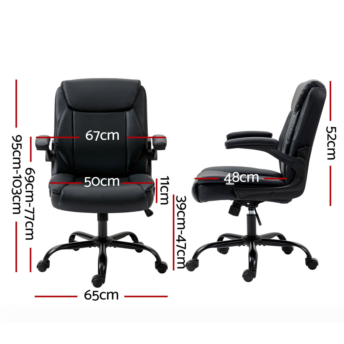 Chastine Executive Office Chair Mid Back Black
