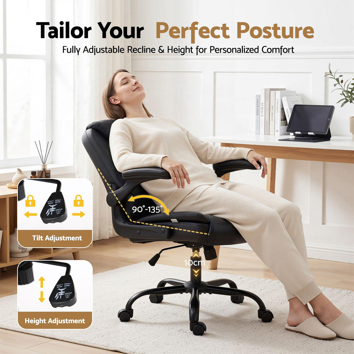 Chastine Executive Office Chair Mid Back Black
