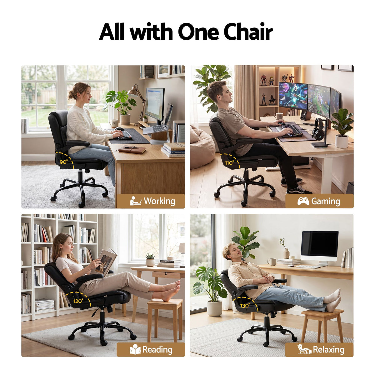 Chastine Executive Office Chair Mid Back Black