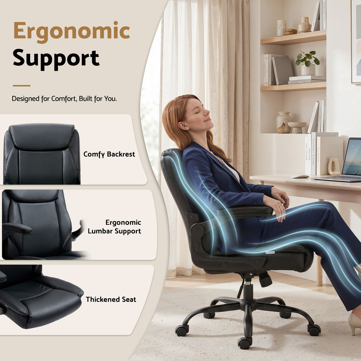Chastine Executive Office Chair Mid Back Black