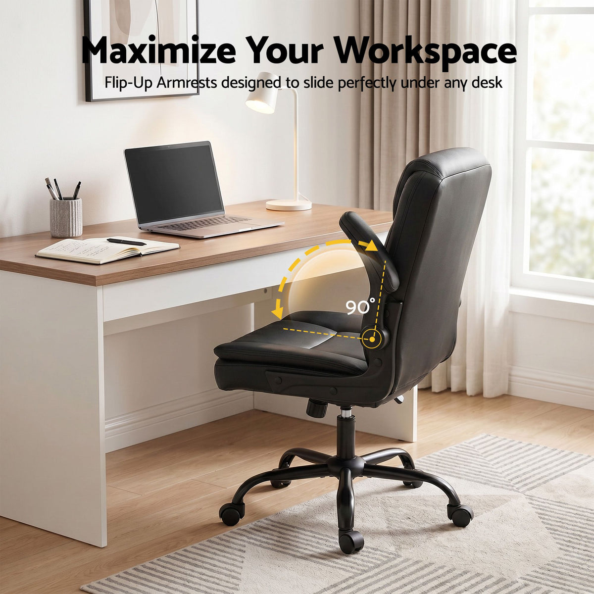 Chastine Executive Office Chair Mid Back Black