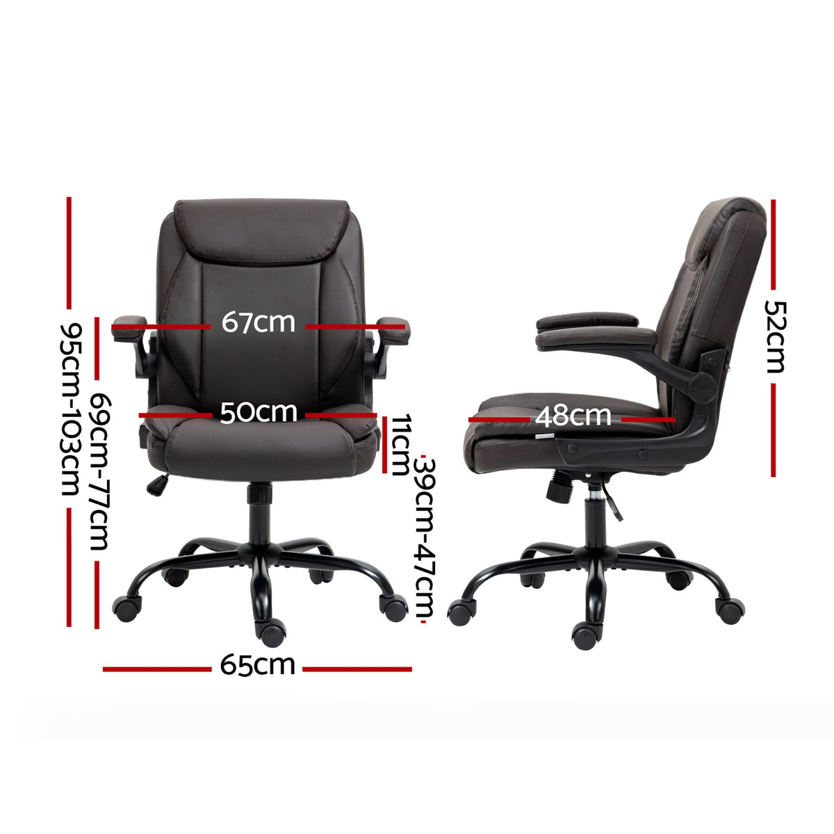 Chastine Executive Mid Back Office Chair with PU Leather