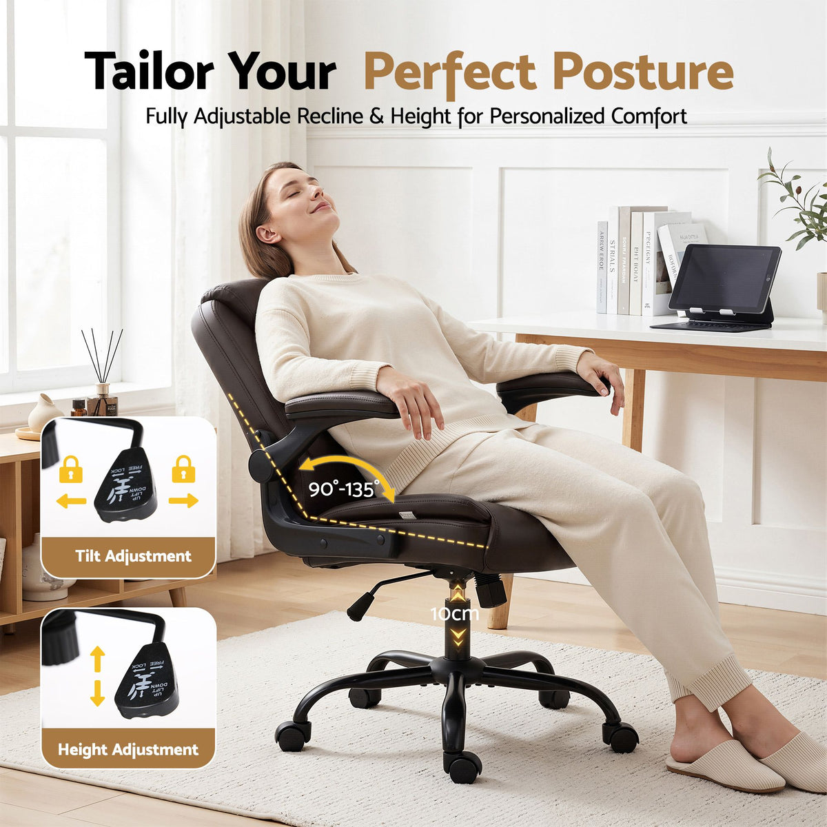 Chastine Executive Mid Back Office Chair with PU Leather