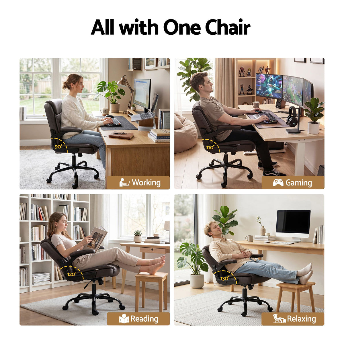 Chastine Executive Mid Back Office Chair with PU Leather